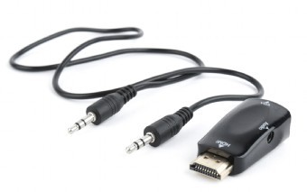 Adaptateur Monobloc HDMI / M vers VGA / F avec prise audio jack 3.5 mm - Blister