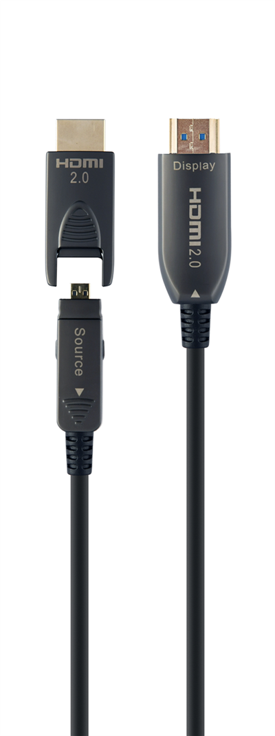 Cordon HDMI 2.0 - Micro HDMI Type D- 4K 60 Hz - Fibre Optique - noir - 50 m