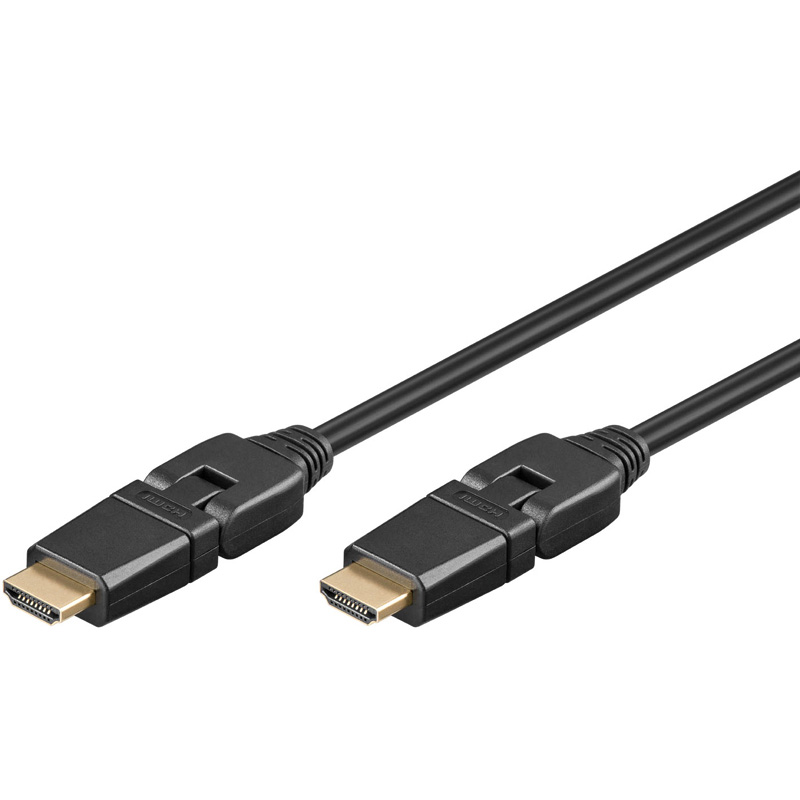 Cordon HDMI - 4K Ultra HD - Articulé 180° horizontal / verticlal - Noir - 3 m