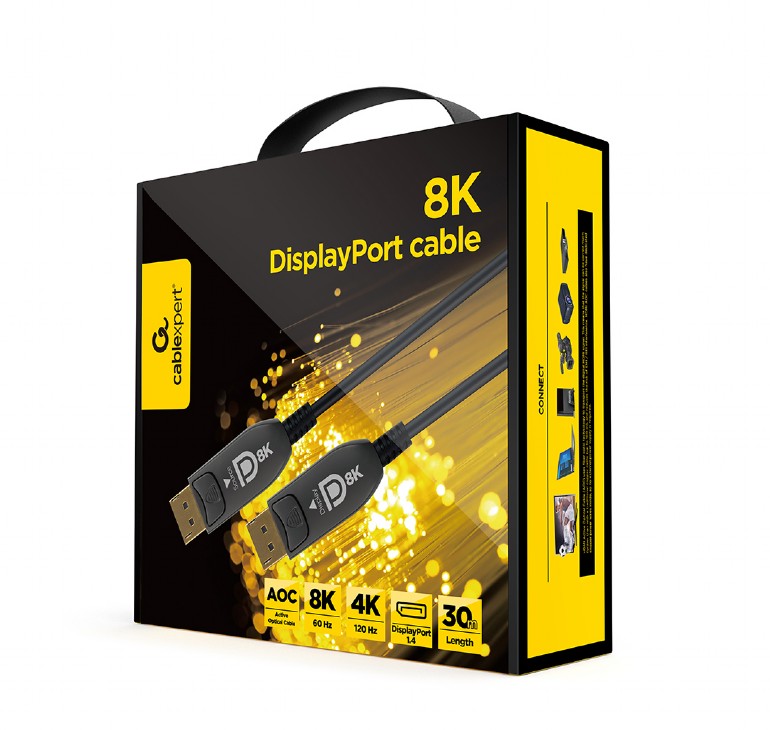 Cordon Displayport 8K sur fibre optique - 30 m