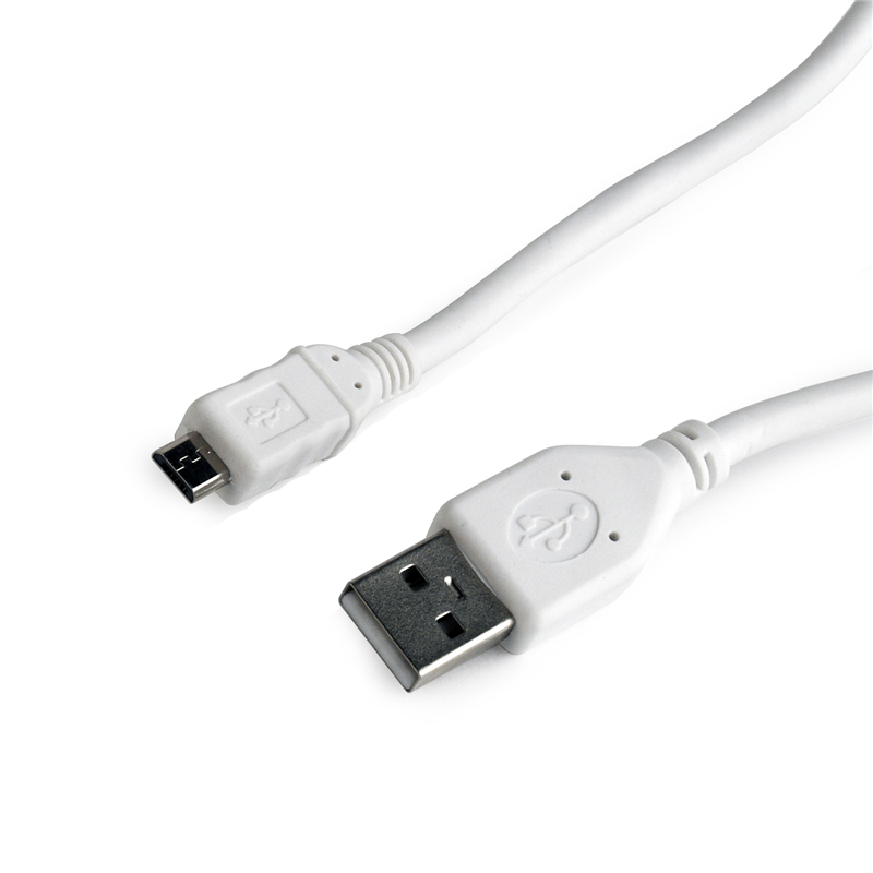 Cordon USB 2.0 A / M vers micro USB B / M - Blanc - 1 m