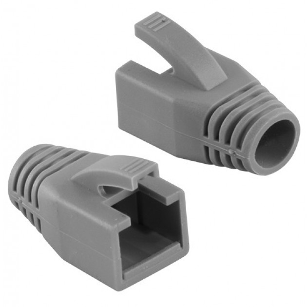 Manchon avec protection de la languette pour connecteur RJ45 - 8 mm - Gris