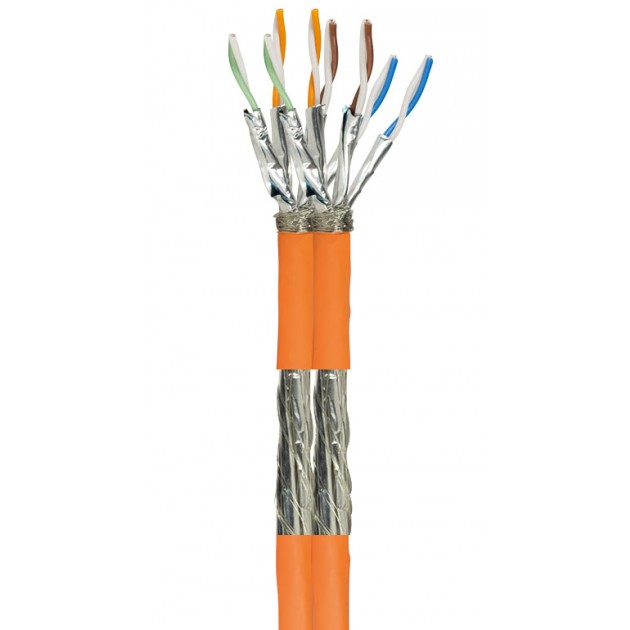 Câble réseau Cat. 7A - Cuivre - S/FTP LSOH Monobrin Duplex AWG23 - Gris - 100 m