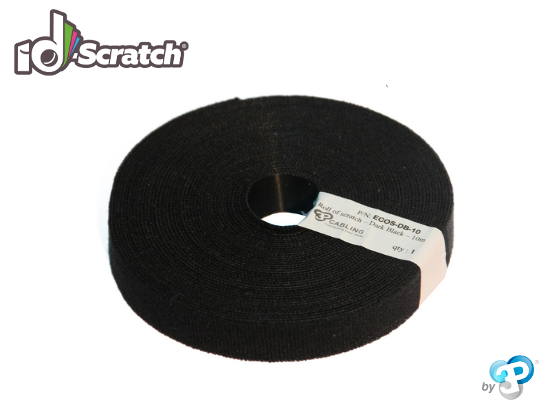 ECO SCRATCH - Hook and Loop Roll - 10 m - Dark Black