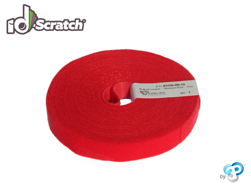 ECO SCRATCH - Hook and Loop Roll - 10 m - Standard Red