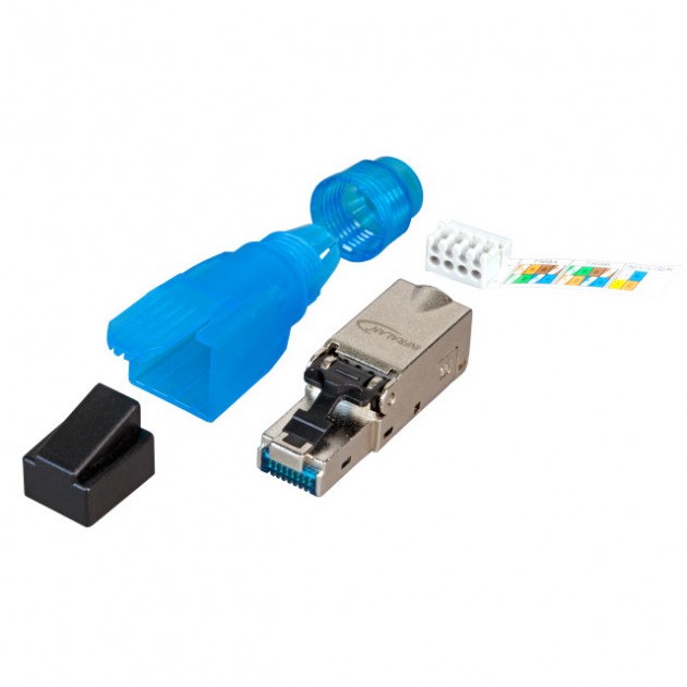 Connecteur Cat. 6A RJ45 - Blindé - multibrin et monobrin - avec manchon