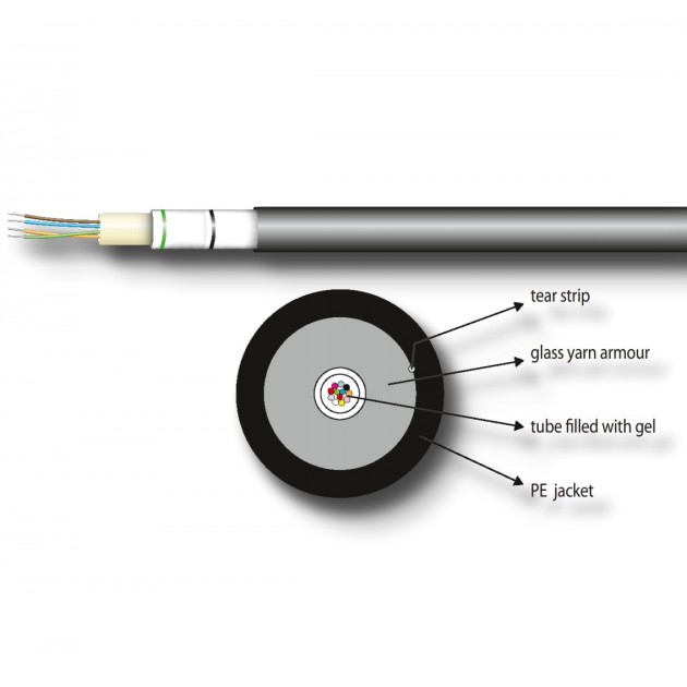 Câble Fibre Optique LSOH - 4 Fibres 50 /125 OM2 - Noir - Prix au mètre