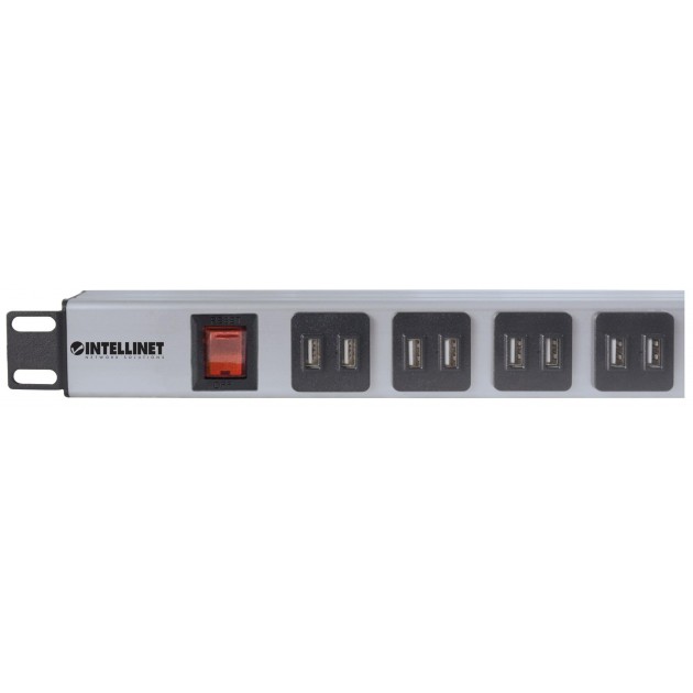 Panneau 19`` 1U 16 prises USB Type A - 2.1A par port - inter - Noir