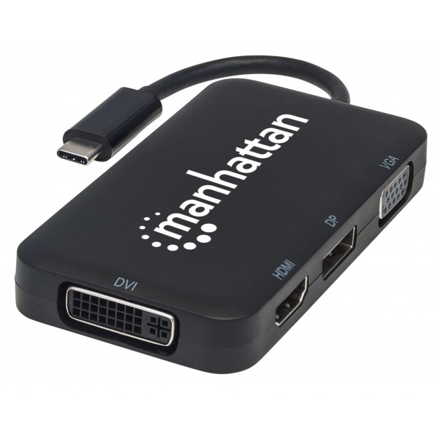 Adaptateur USB Type /C mâle vers DP - HDMI - DVI - VGA / F - Noir