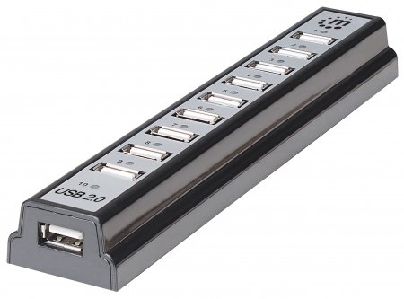 HUB 10 ports USB 2.0 - alimenté par adaptateur secteur