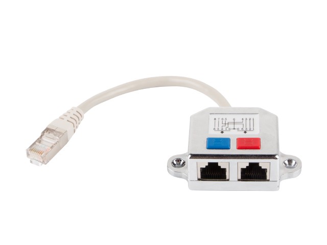 Éclateur de paires 2 x port RJ45 Cat.5e FTP - Cordon 0.15 m