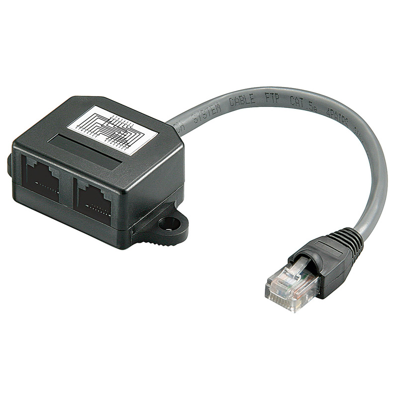 Éclateur de paire 2 ports RJ45 câblage 1:1 - cordon 0.15 m