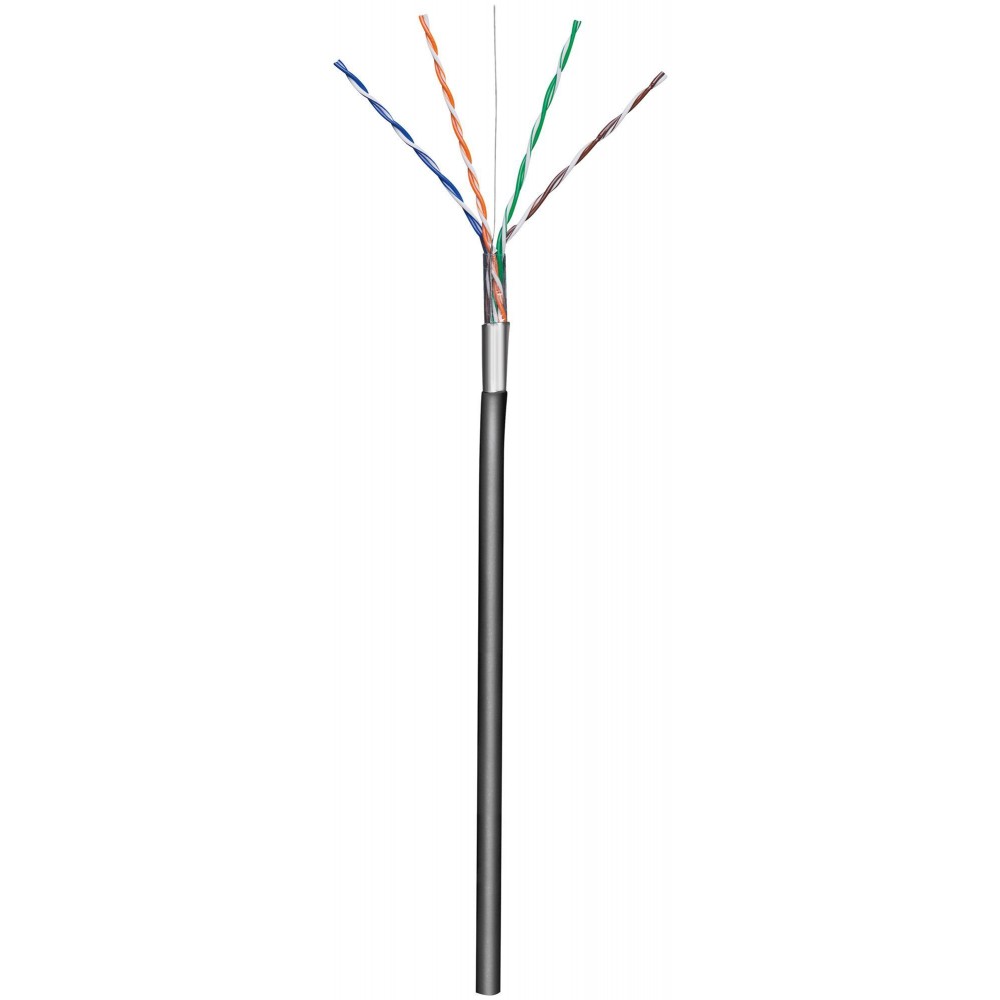 Câble réseau Cat. 5e - CCA - F/UTP - PE Monobrin AWG24 - Noir Outdoor - 305 m