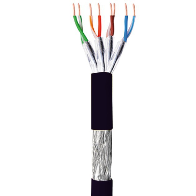 Câble réseau Cat. 6 - CCA - S/FTP - PE Monobrin AWG23 - Noir OUTDOOR - 100 m