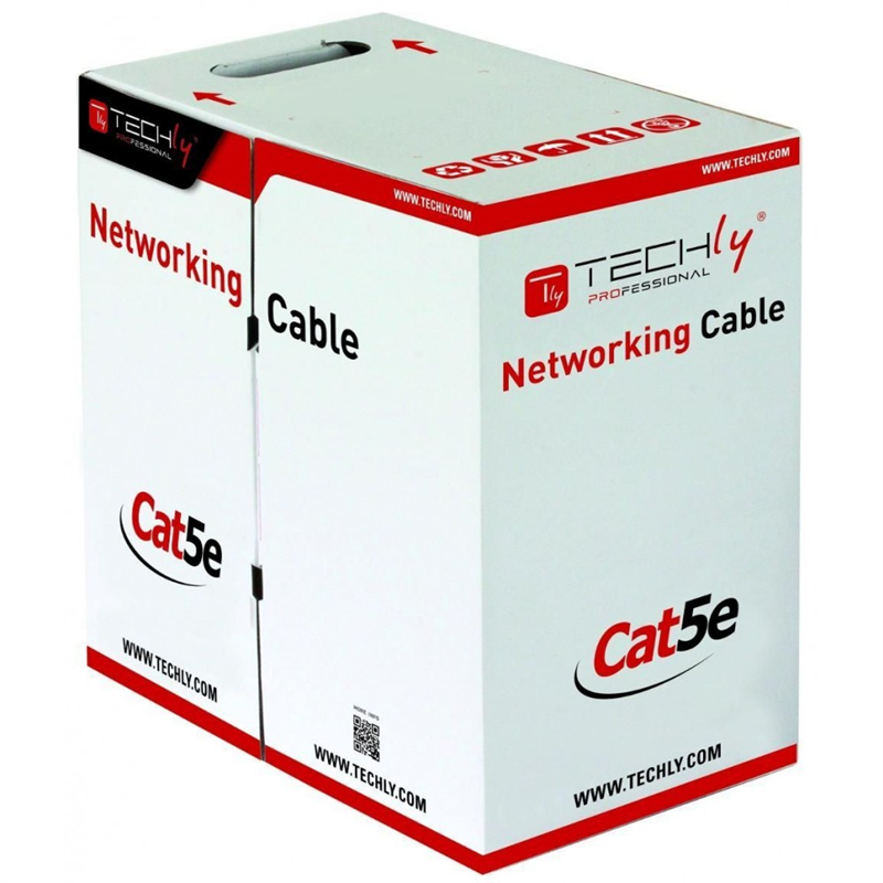Câble réseau Cat. 5e - CCA - U/UTP - PVC - Monobrin AWG24 - Gris - 305 m