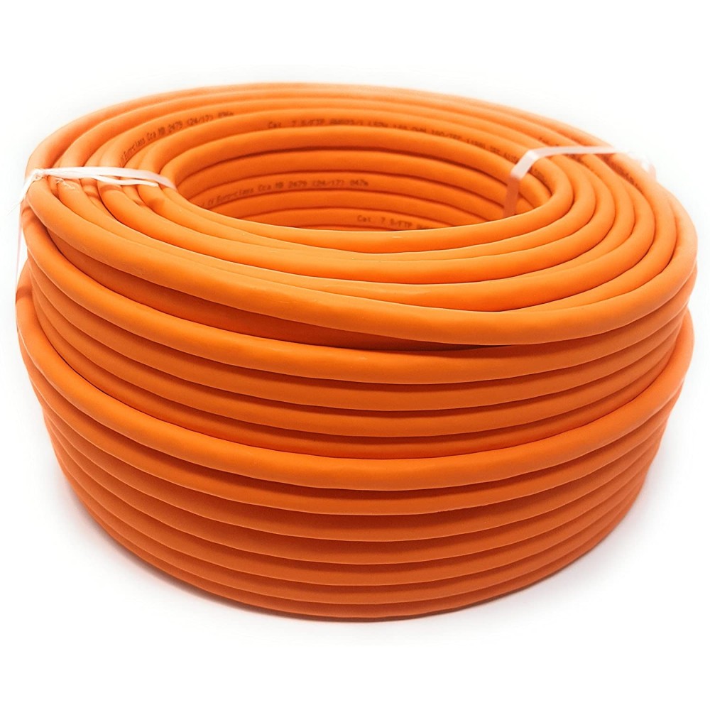Câble réseau Cat. 7 - Cuivre - S/FTP LSOH - Multibrin AWG 26/7 - Orange - 100 m