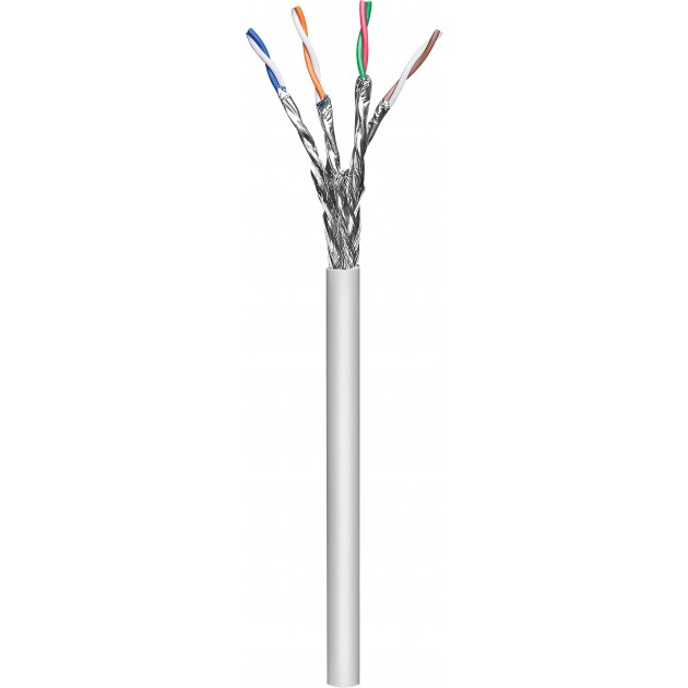 Câble réseau Cat. 6A - Cuivre - S/FTP LSOH - Multibrin AWG 26/7 - Gris - 100 m