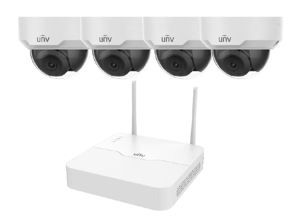 Kit UNV vidéo surveillance - 1 x enregistreur - 4 x caméra dôme - IP67 - WIFI