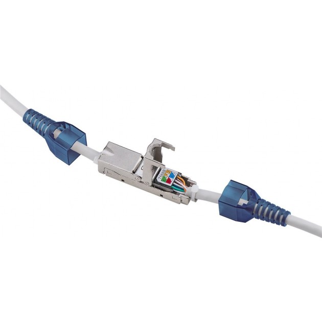 Coupleur RJ45 sans outil - Cat. 6A STP - Câble monobrin et multibrin