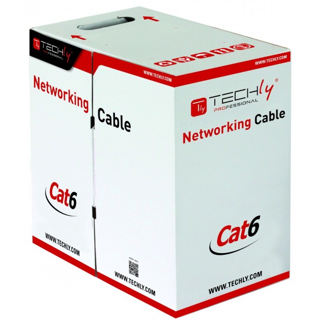 Câble réseau Cat. 6 - CCA - S/FTP - PVC - Multibrin AWG 26/7 - Gris - 305 m