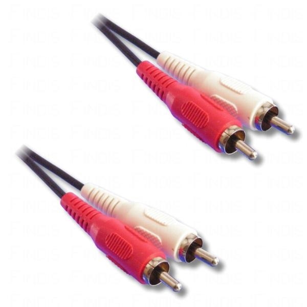 Cordon audio 2 RCA M / M Rouge & blanc - 10 m