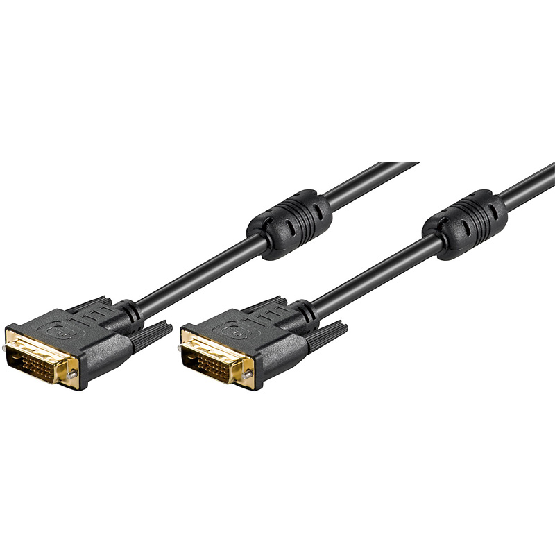 Cordon DVI-D Dual Link 24+1 M / M - avec ferrite - Noir - 15 m