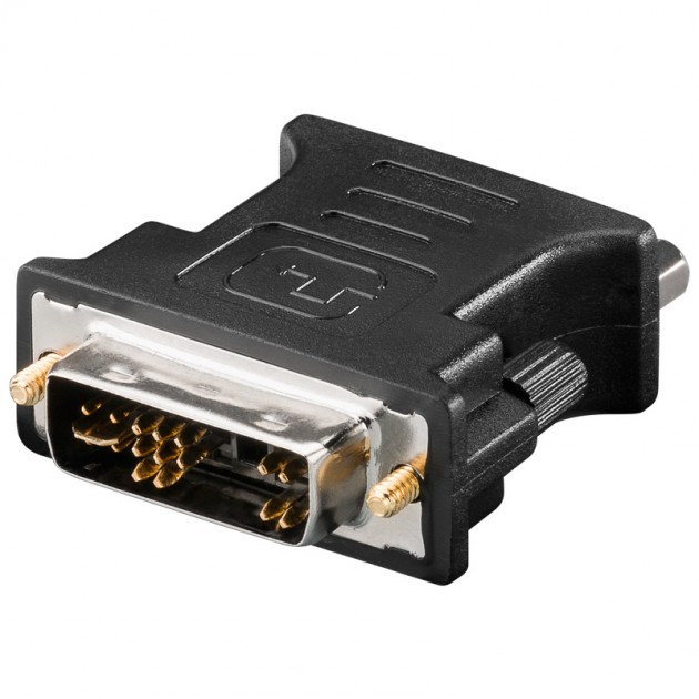 Adaptateur monobloc DVI-A / M 12 + 5 vers VGA HD15 / F - noir