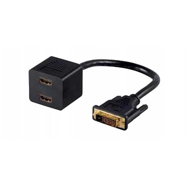 Adaptateur DVI-D 18+1 / M vers 2 x HDMI / F - noir