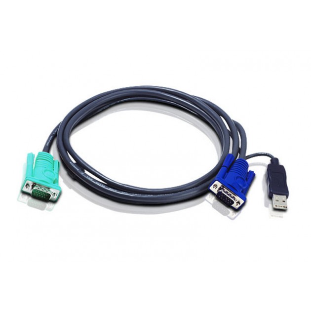 Câble KVM 2L-5203U USB/VGA vers SPHD - 3 m