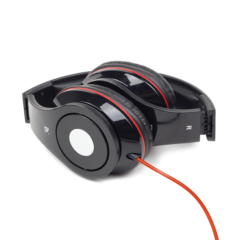 Casque ``Détroit`` stéréo pliable avec micro - jack 3.5 mm - Noir