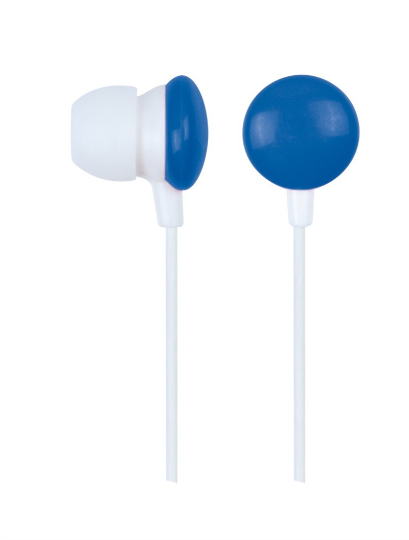 Ecouteur stéréo avec prise jack 3.5 mm de 0.90 m - Bleu