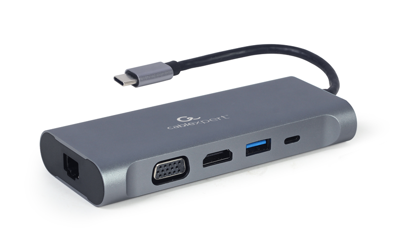 Station accueil USB Type C : 3xUSB 3.0 - HDMI 4K - VGA - USB Type C 100W - RJ45