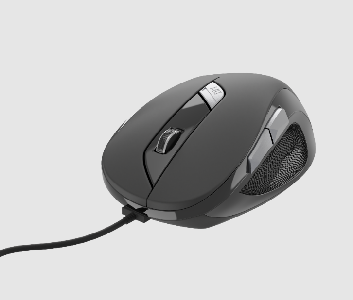 Souris optique filaire USB - 6 boutons - 400 à 1600 Dpi - Noir