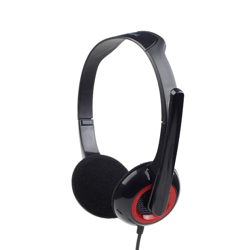 Casque stéréo avec micro noir & rouge - jack 3.5 mm