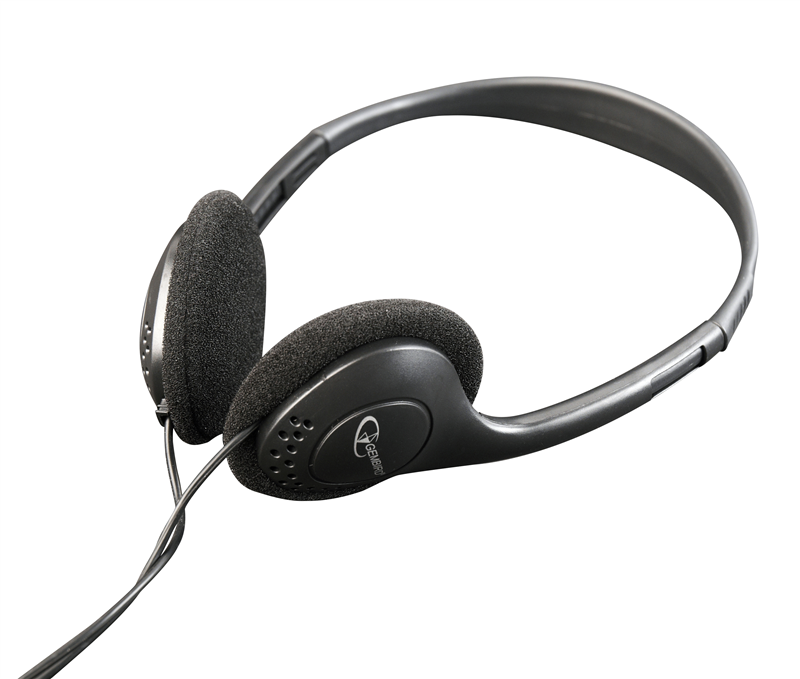 Casque stéréo avec contrôle du volume noir - 3.5 mm - cordon 1.80 m