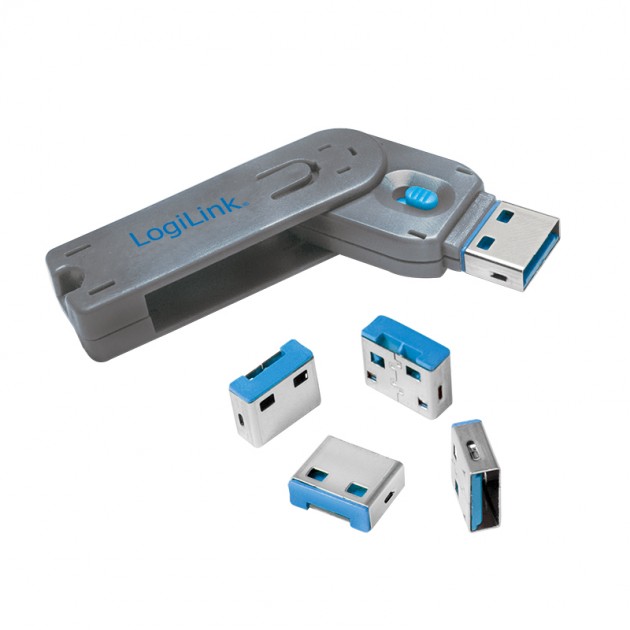 Kit blocage de port USB : 1 clé + 4 verrous USB