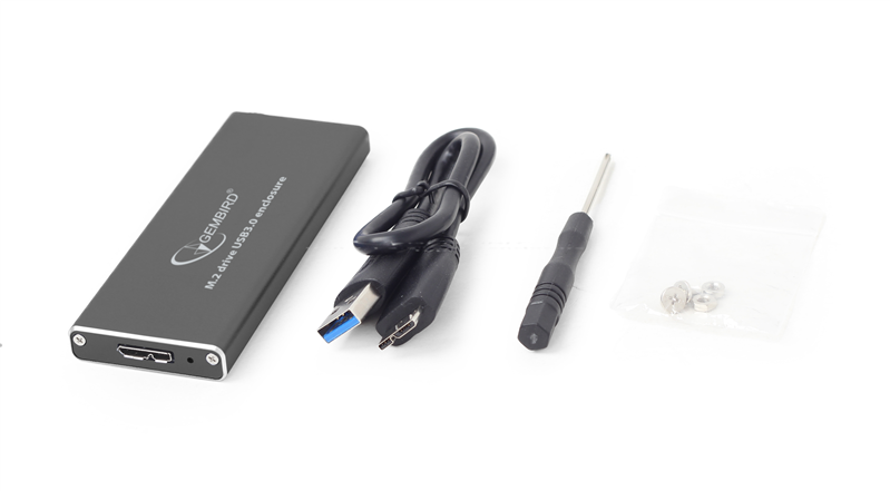 Boitier nu pour SSD Type  M.2 - Aluminium Noir - Micro USB 3.0