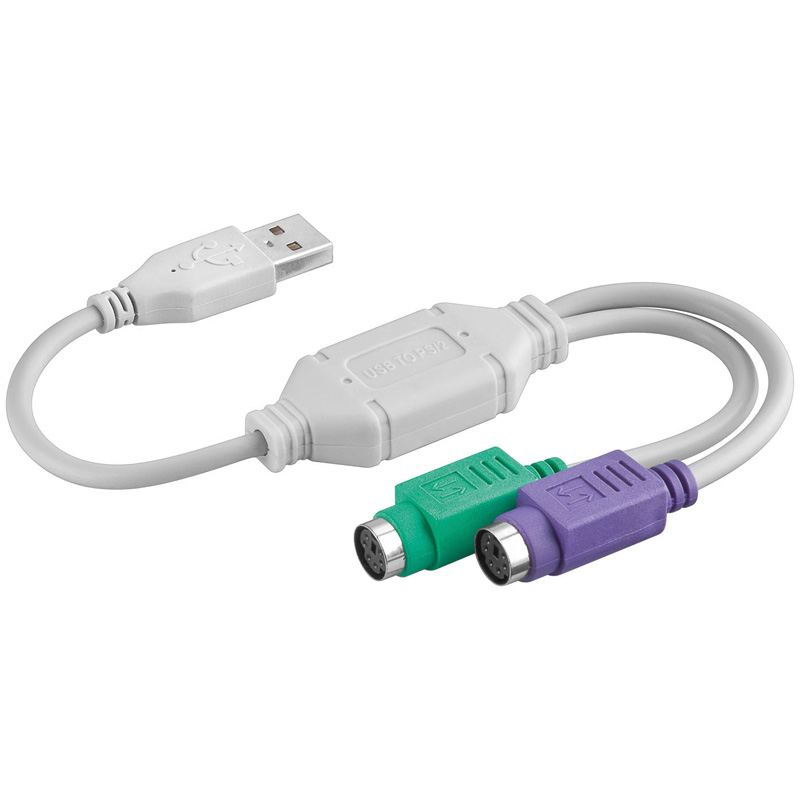 Adaptateur actif USB A /M vers 2 PS/2 /F - Cablexpert - 0,30 m