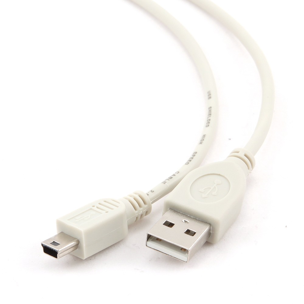 Cordon USB 2.0 A / M vers mini USB / M - Blanc - 1,80 m