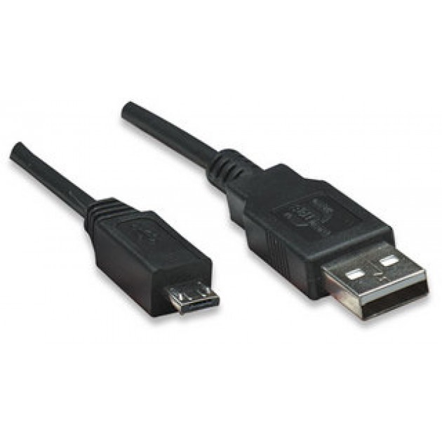 Cordon USB 2.0 A /M vers Micro A /M - Noir - 1.80 m