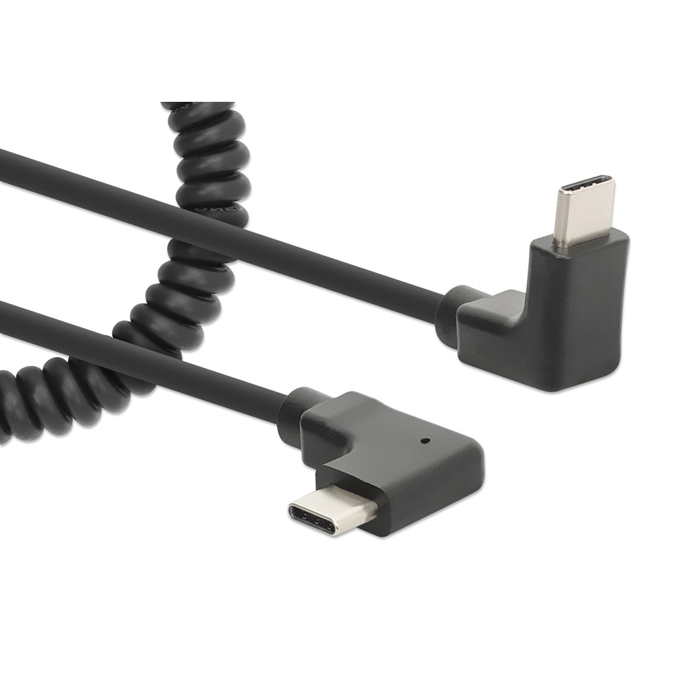 Cordon USB Type C - 60W - Noir - M / M - Coudé / Angle - 1 m