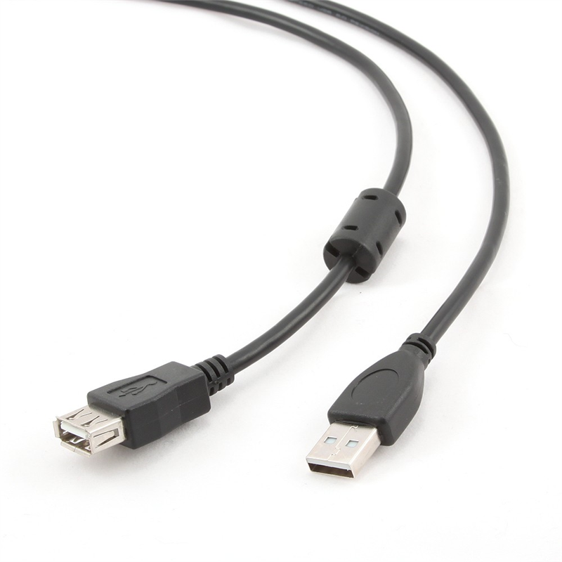 Rallonge USB 2.0 A M / F - Ferrites - Noir - 4.5 m