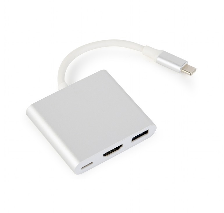 Adaptateur USB 3.1 type C /M vers HDMI / F - USB C /F + 3.1 A /F - 0.15 m