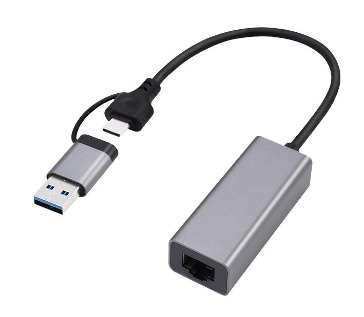 Adaptateur USB 3.1 type C /M vers RJ45 Giga - Noir - 0.15 m
