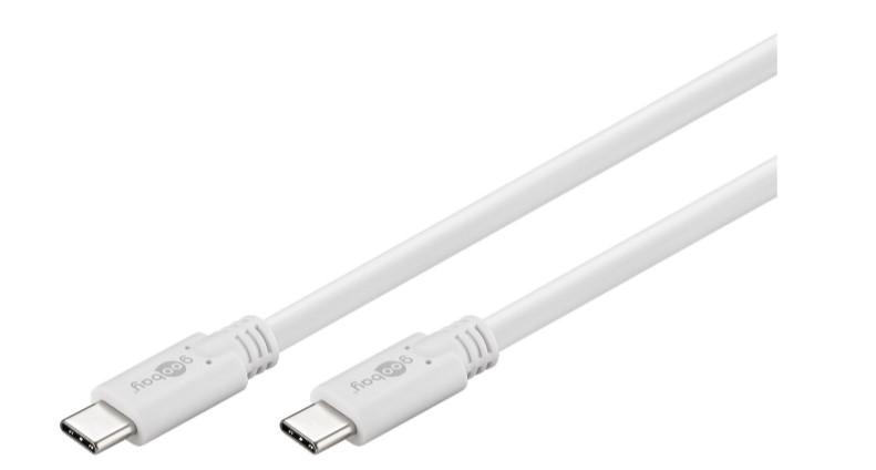 Cordon USB 3.2 Gen. 1 Type C - M / M - Blanc - 1 m