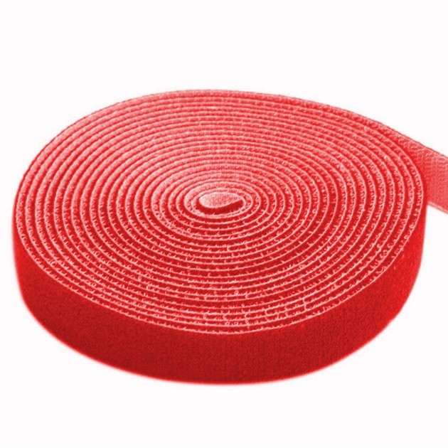 Rouleau Velcro larg. 16 mm - Rouge - 4 m
