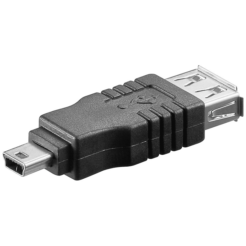 Adaptateur USB 2.0 A / F vers Mini B / M 5 pts