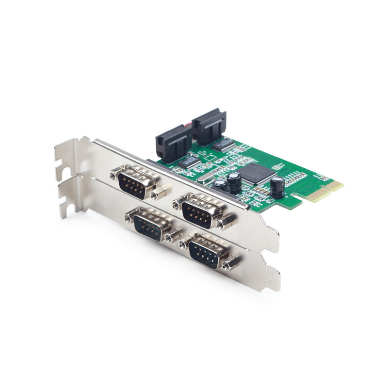 Carte PCI-Express 2+2 ports série DB9 /M - Chipset WCH384 -Equerre Low Profil **