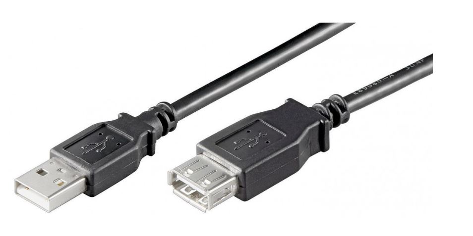 Rallonge USB 2.0 A M / F - Noir - 0,30 m