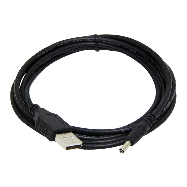 Cordon USB A / M vers DC jack 3.5 mm / M - 5.5 x 2.10 mm - noir - 1.80 m